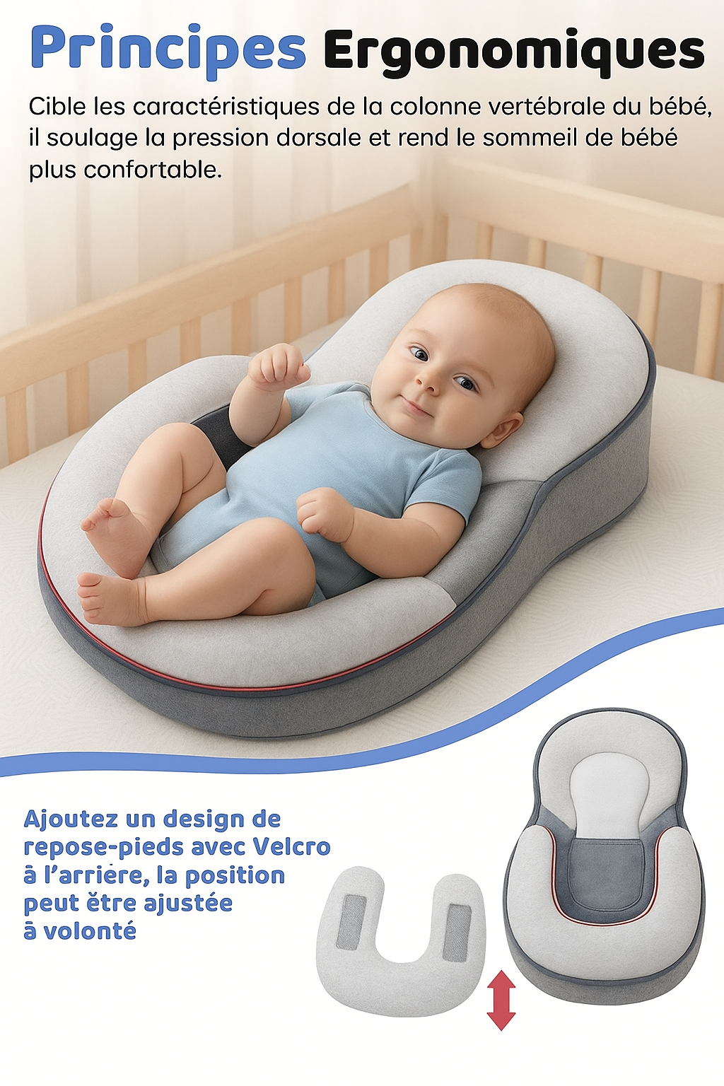 Coussin Ergonomique pour Bébé (anti reflux)