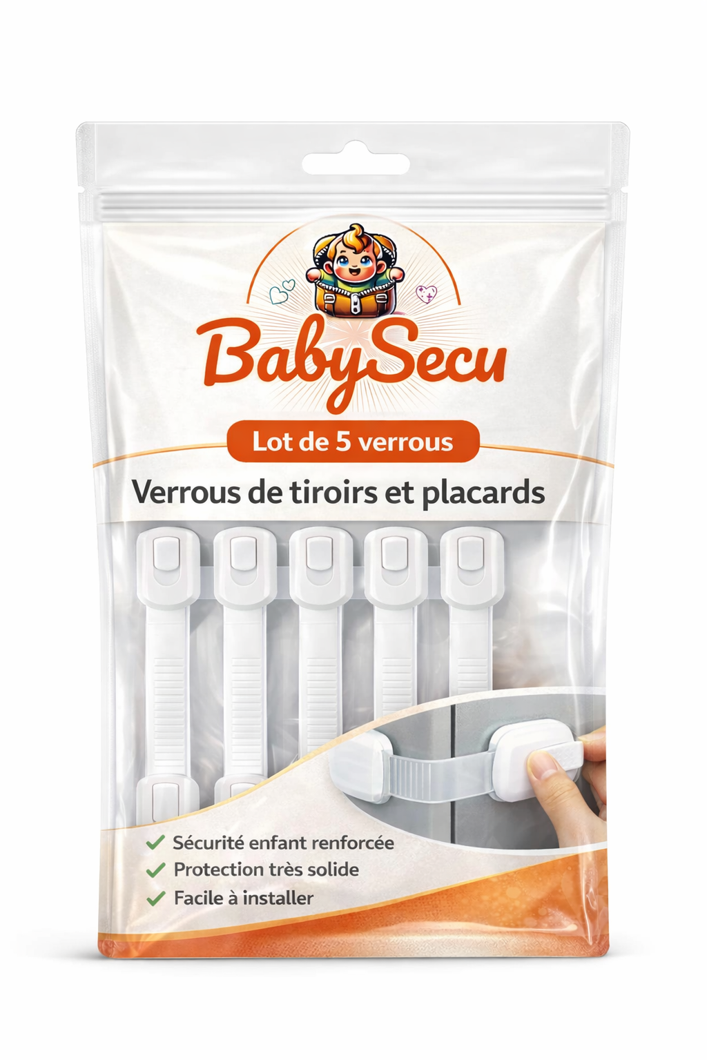 Verrous de sécurité pour tiroirs et placards