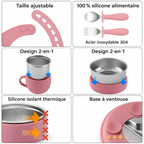 Set d'alimentation 7 pièces  (acier inoxydable et Silicone)