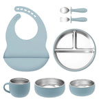 Set d'alimentation 7 pièces  (acier inoxydable et Silicone)