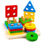 Jouets de tri et d'empilage en bois Montessori