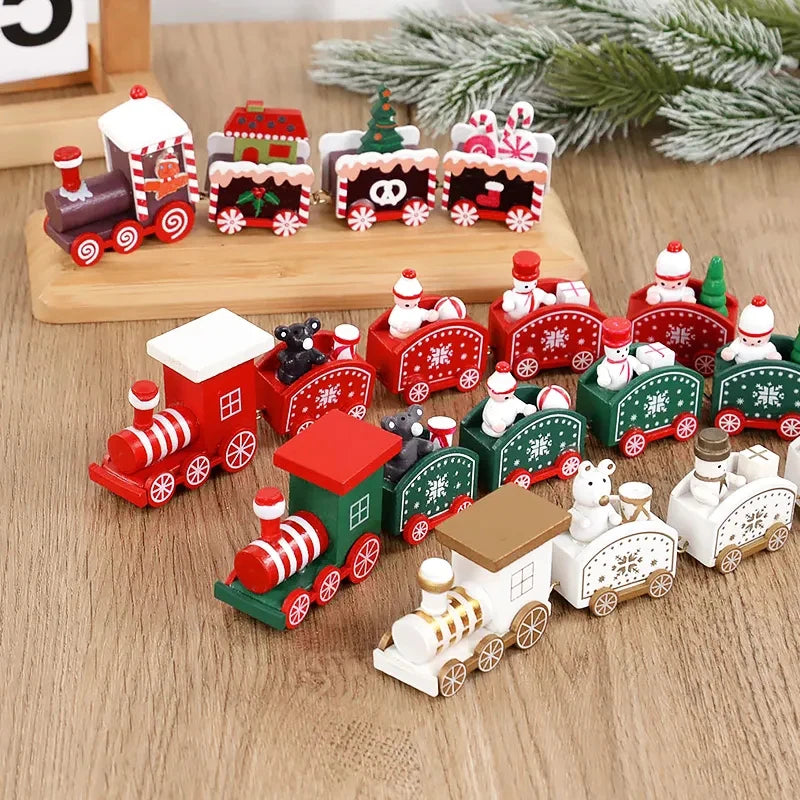 Train de Noël en Bois pour Décoration