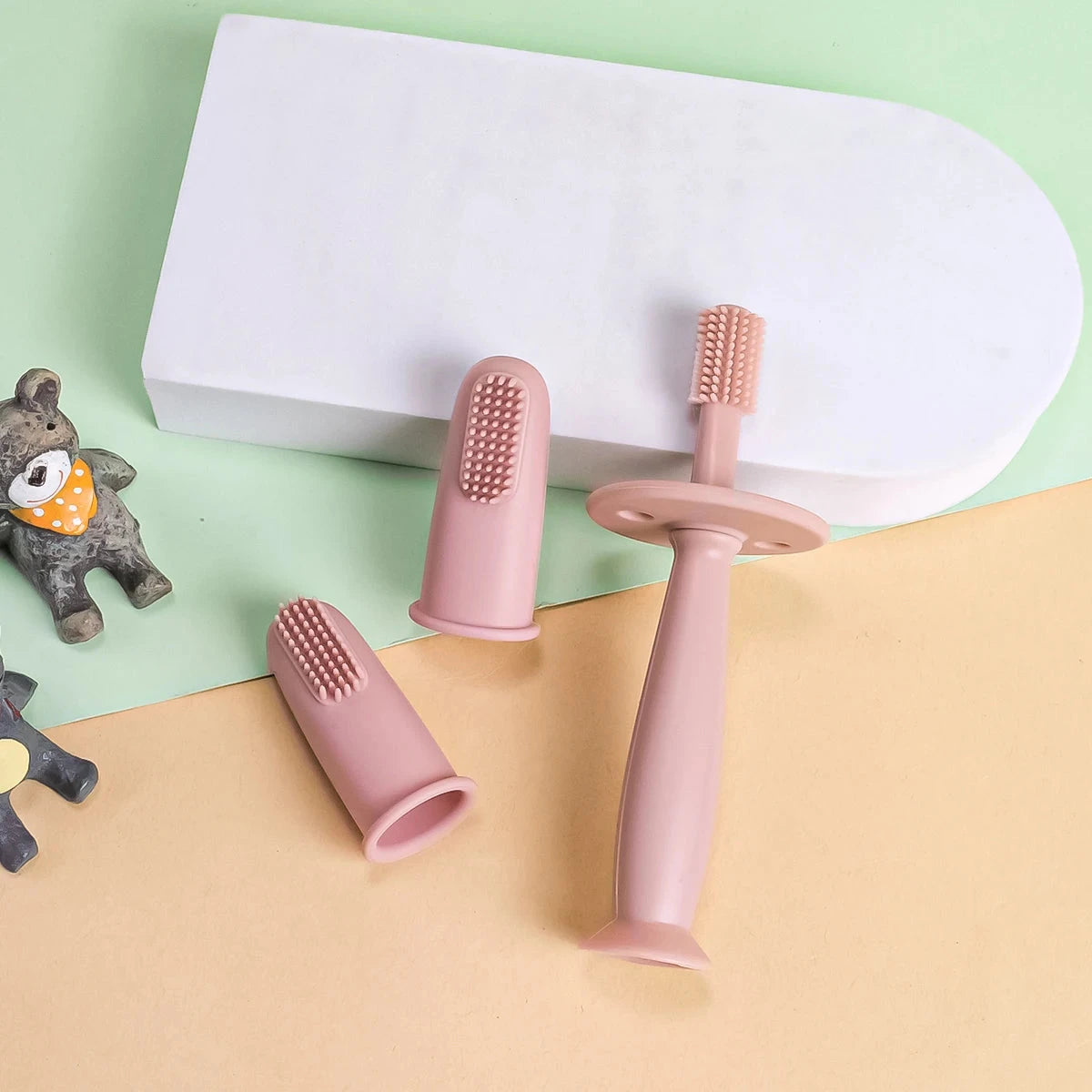 TYRY.HU 3 pièces brosse à dents pour bébé brosse à dents de nettoyage doux pour enfants sans BPA soins de santé bucco-dentaire pour bébé protection douce bébé BabySecu