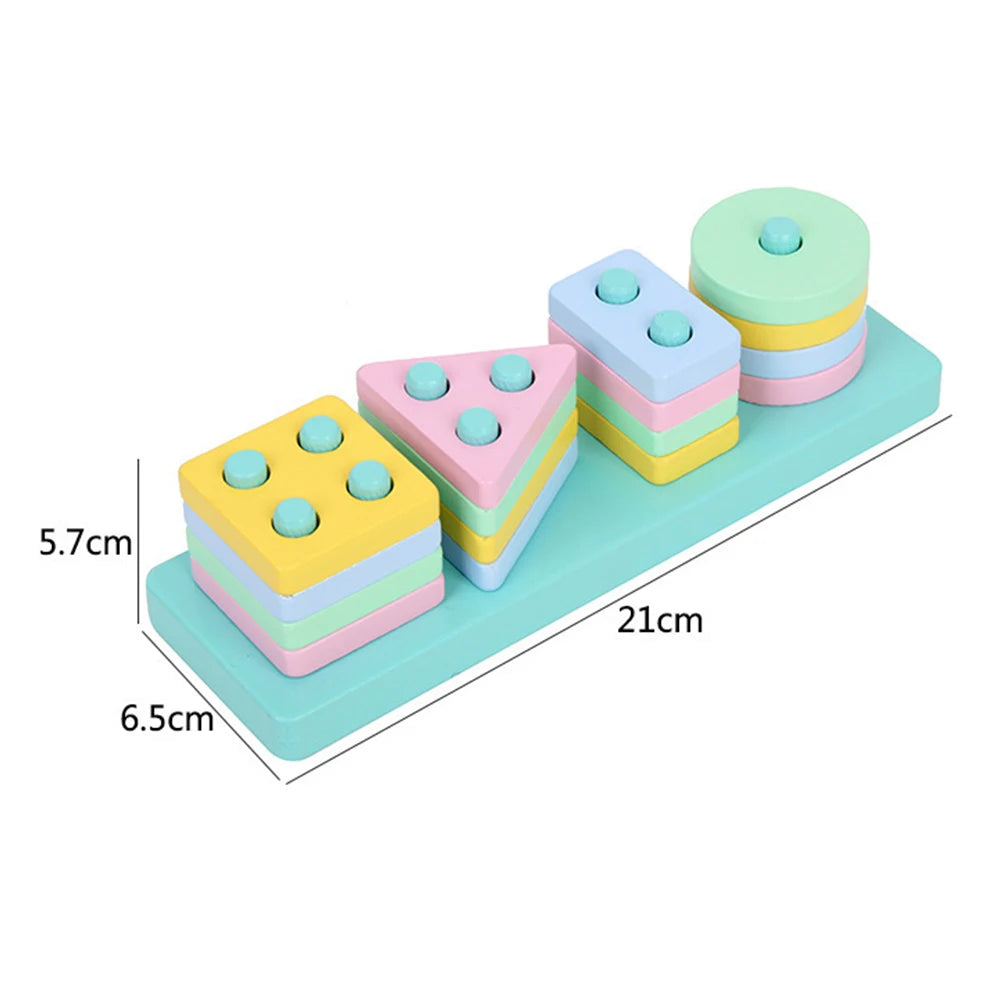 Jouets de tri et d'empilage en bois Montessori